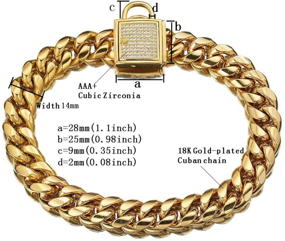 Aiyidi collar para perro, cierre con zirconia dorado, seguridad y brillo en caminatas.