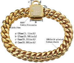 Aiyidi collar para perro, cierre con zirconia dorado, seguridad y brillo en caminatas.