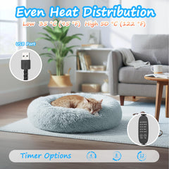 Cama gato calefaccionada con ajuste de temperatura de cuatro niveles