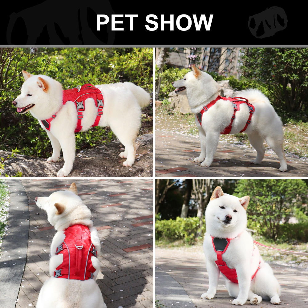 AKAILEA arnés rojo para perros pequeños, pecho 14-22 pulgadas