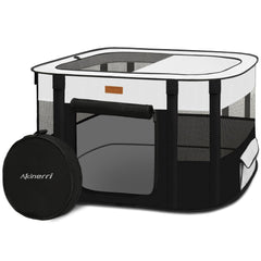 Akinerri jaula de juego para perros plegable, amplia para jugar y descansar