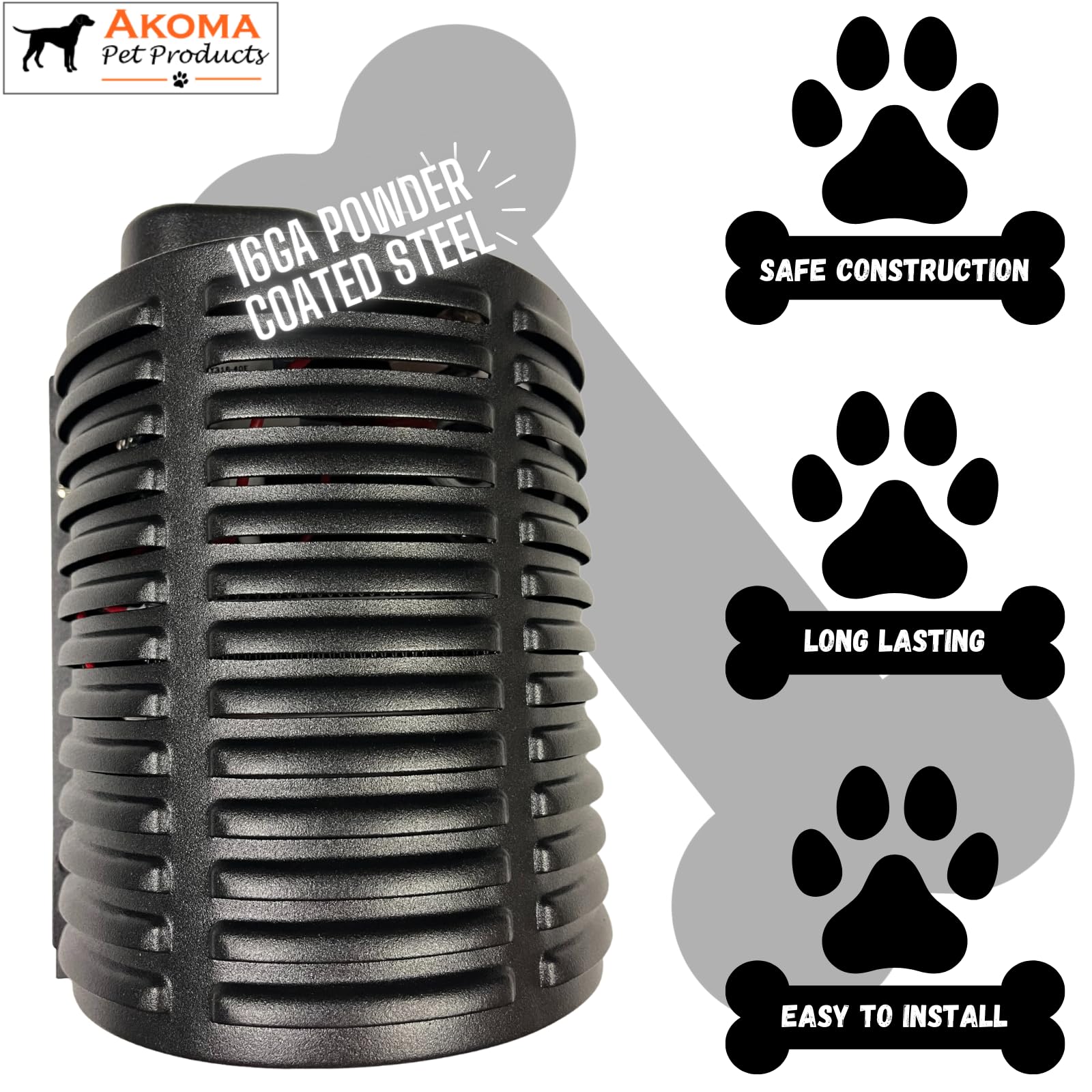 Akoma Hound Heater con cable de 10 pies ofrece flexibilidad para instalación.
