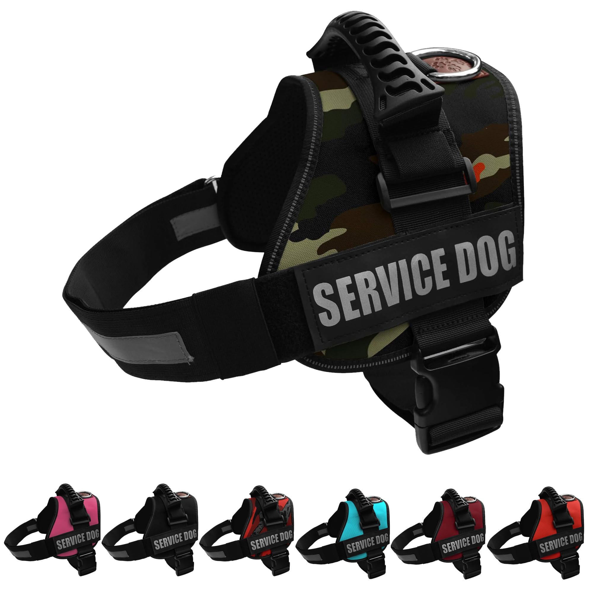 ALBCORP arnés para perro de servicio, reflectante y con asa, mayor visibilidad y control seguro.