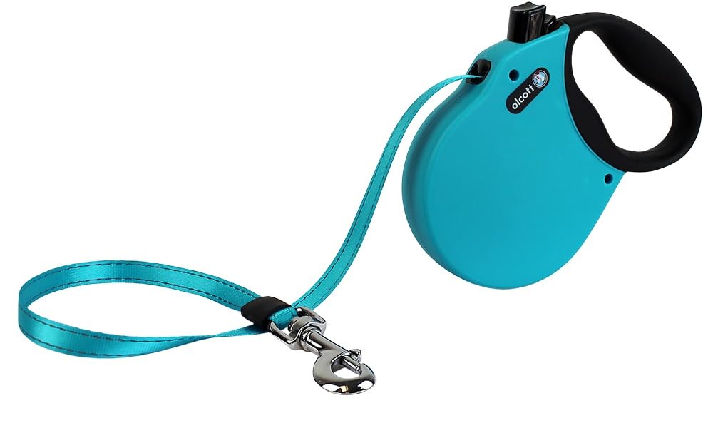 Alcott Adventure: correa retractil azul de 16 pies para paseos amplios y controlados.