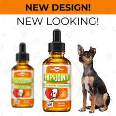 Alfa Love Pets glucosamina y condroitina para perros, botella, soporte de articulaciones.