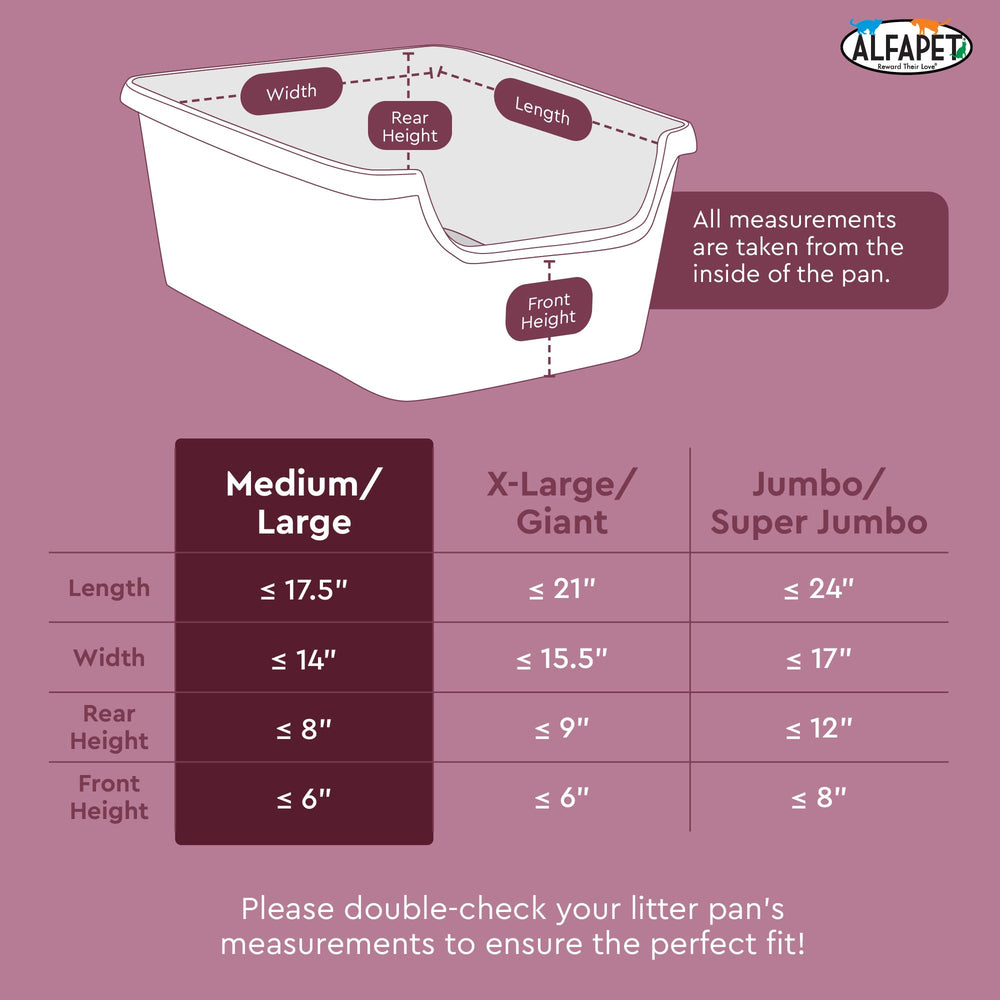 Alfapet paquete de cuatro liners para mayor conveniencia y almacenamiento