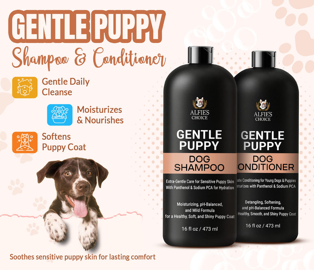 ALFIE'S CHOICE acondicionador para perros en bote facilita un pelaje suave.