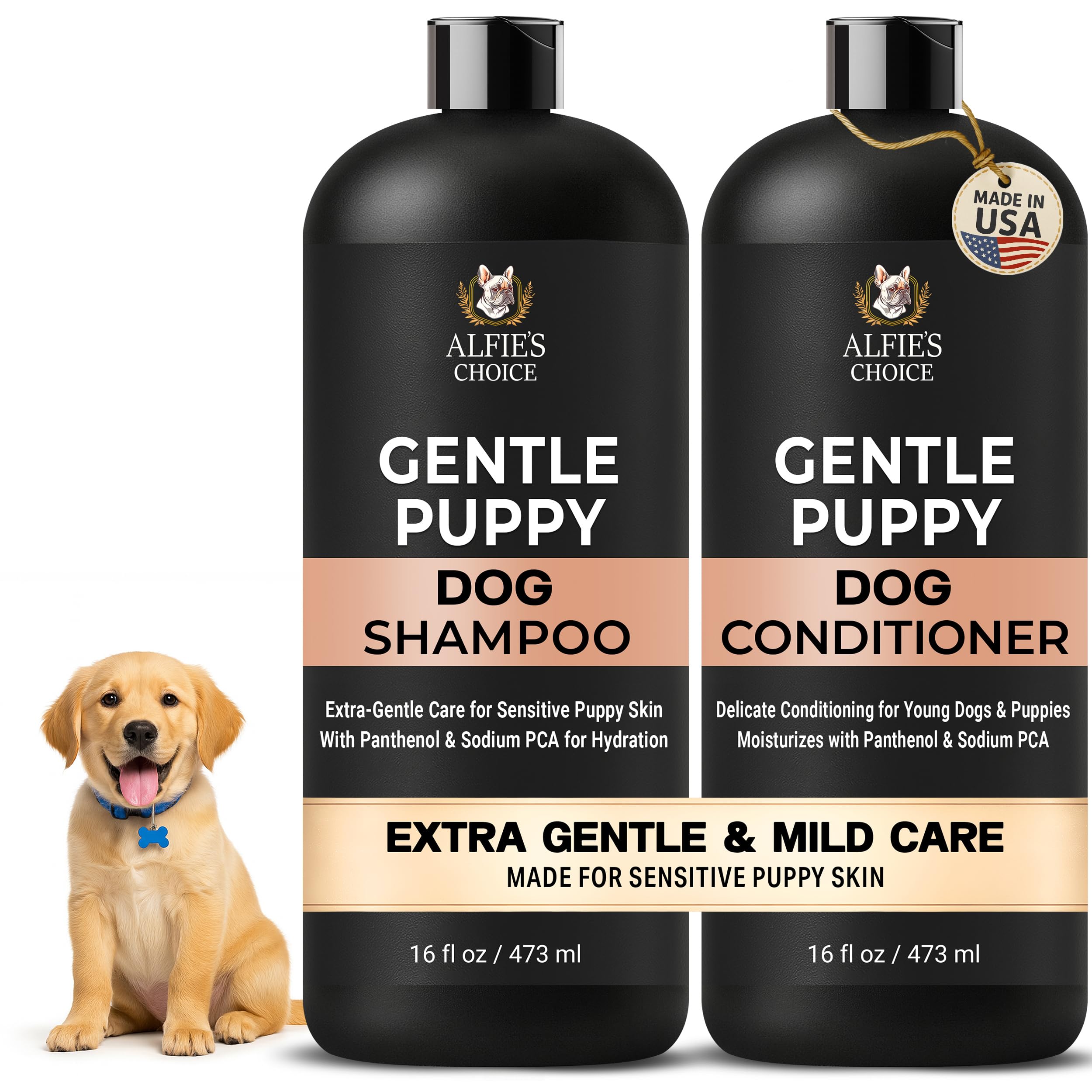 ALFIE'S CHOICE champú para perros en bote ofrece lavado suave para cachorros.