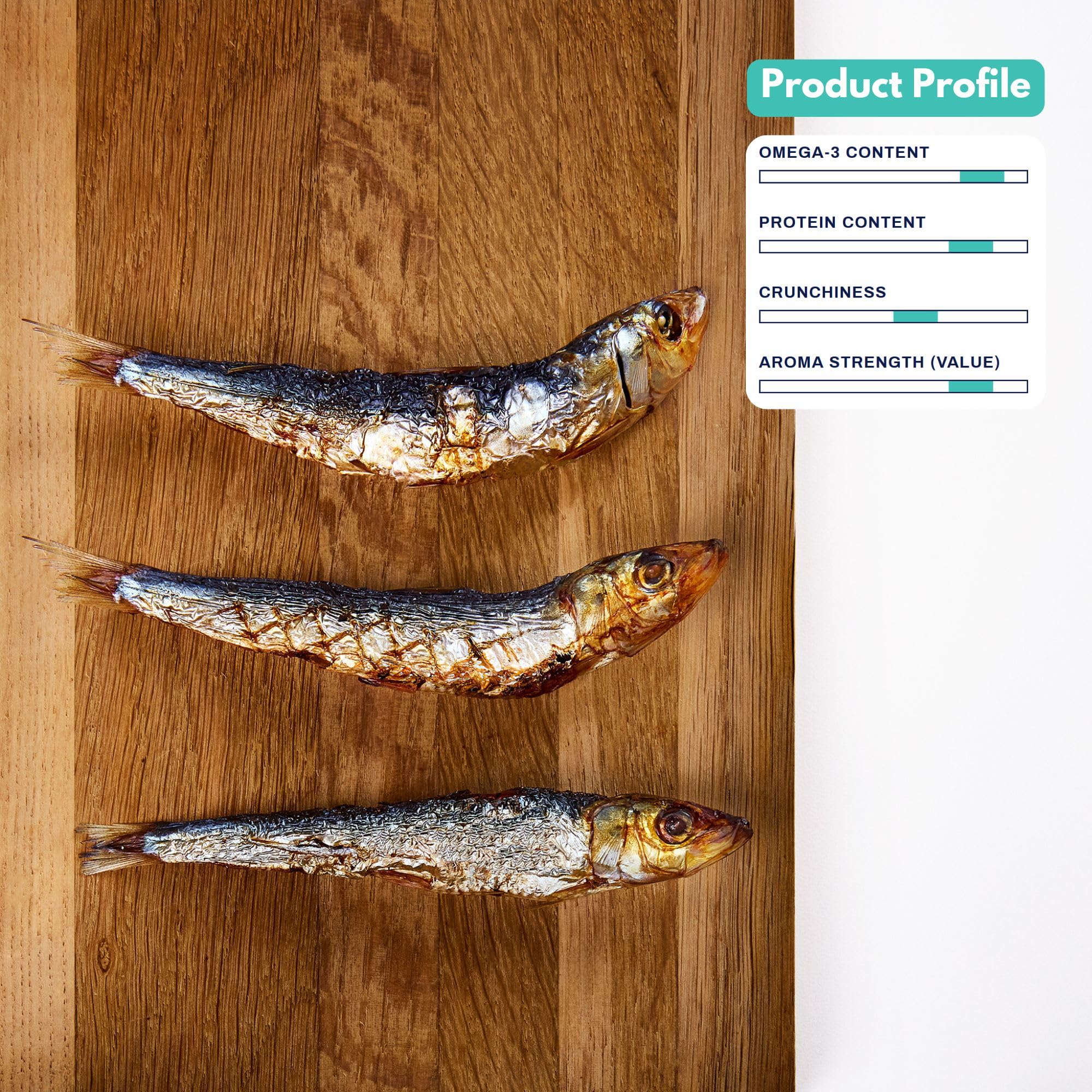 ALFIE'S TREATOS Sardinas crujientes naturales para masticación y sabor.