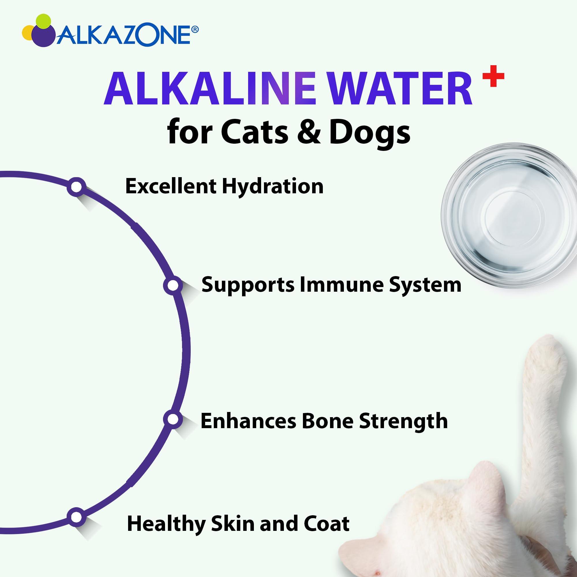 Alkazone Agua alcalina para mascotas, fácil añadir a la bebida diaria.