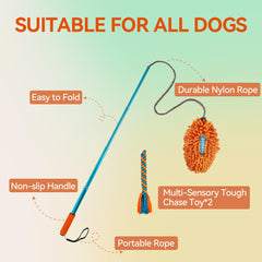 ALL FOR PAWS Flirt Pole mango antideslizante para agarre seguro