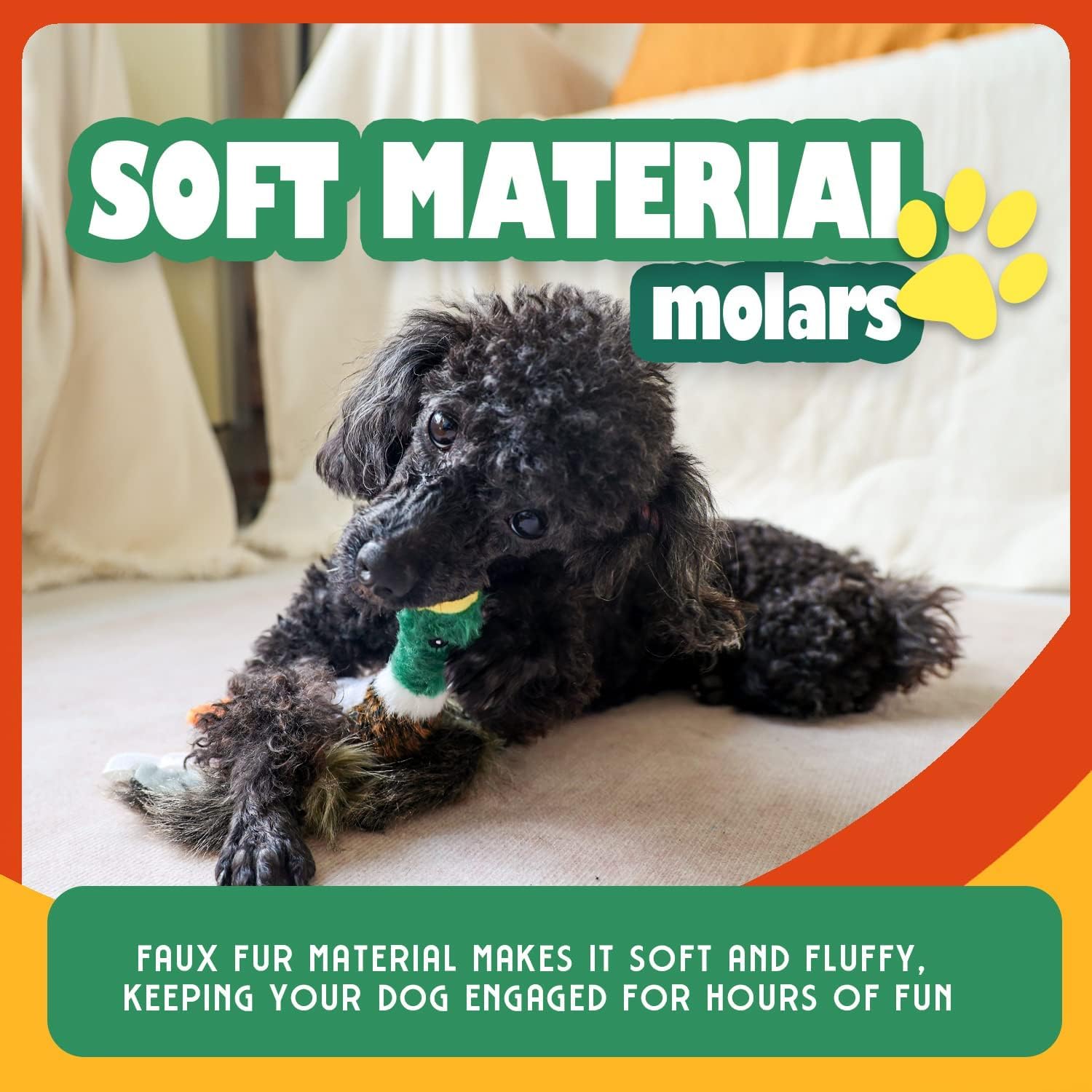 ALL FOR PAWS juguete pato para perros medianos y grandes, entretenimiento y ejercicio