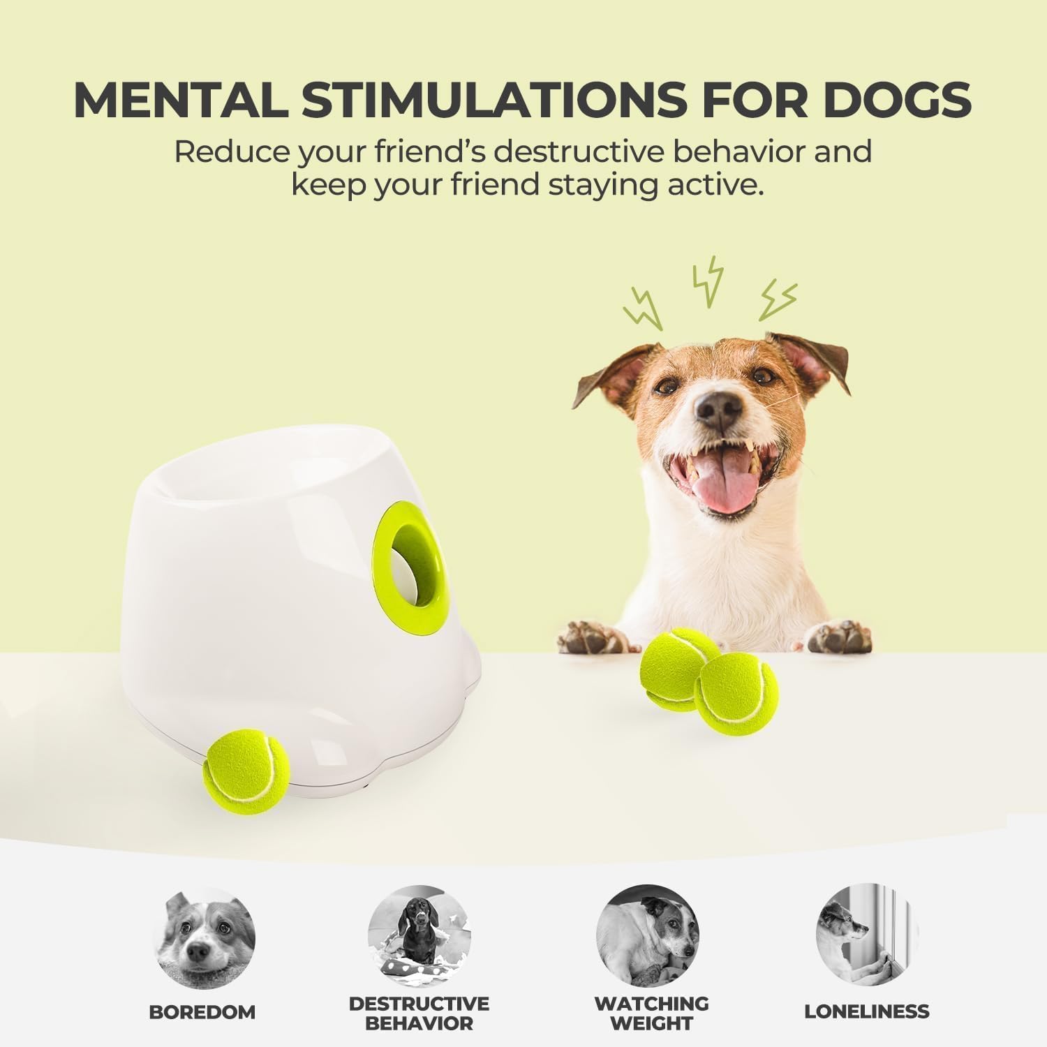 ALL FOR PAWS Lanzador automático, funciona con baterías tipo C para mayor movilidad.