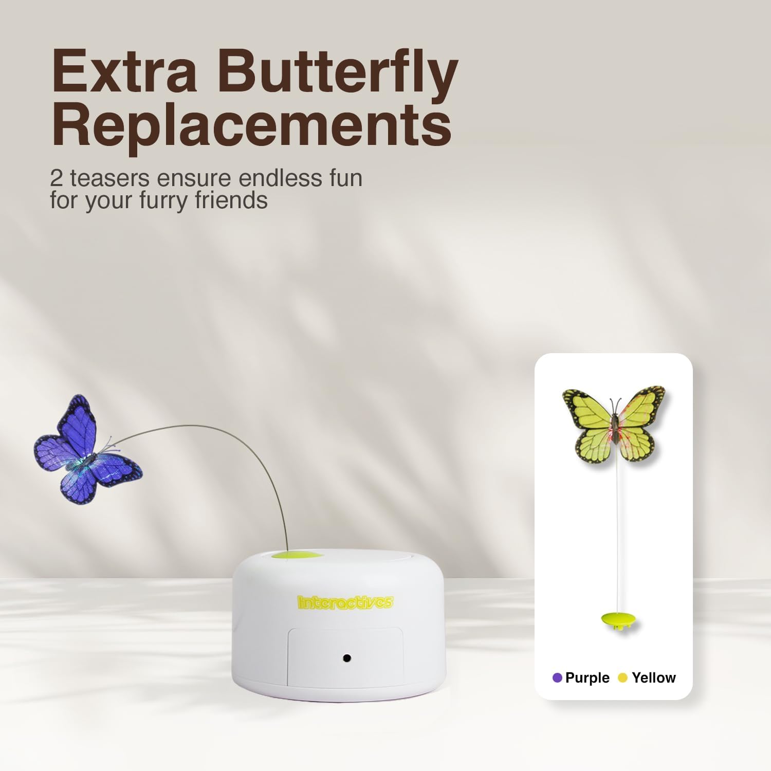 ALL FOR PAWS mariposa interactiva: base estable para juego seguro.