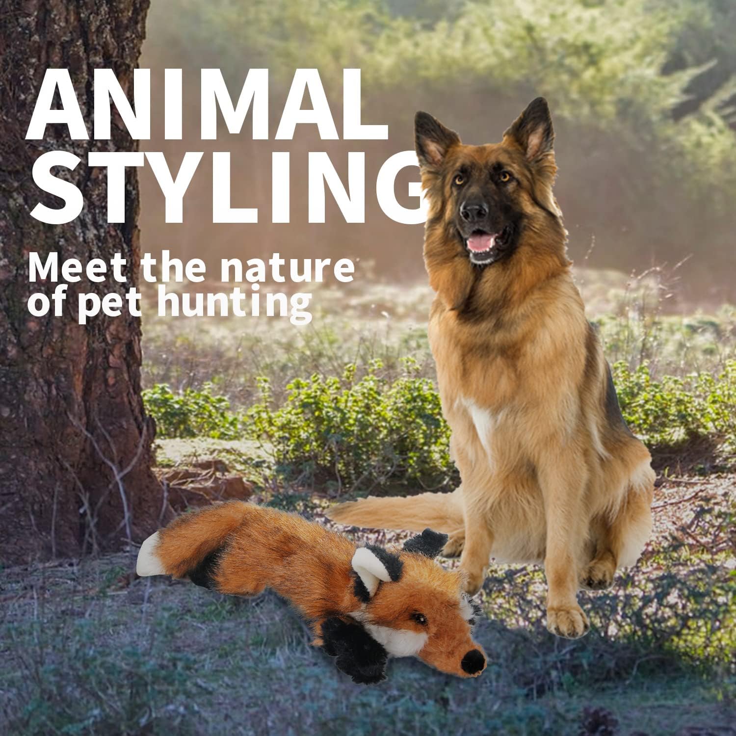 ALL FOR PAWS peluche zorro durable, ideal para masticar y juegos prolongados.