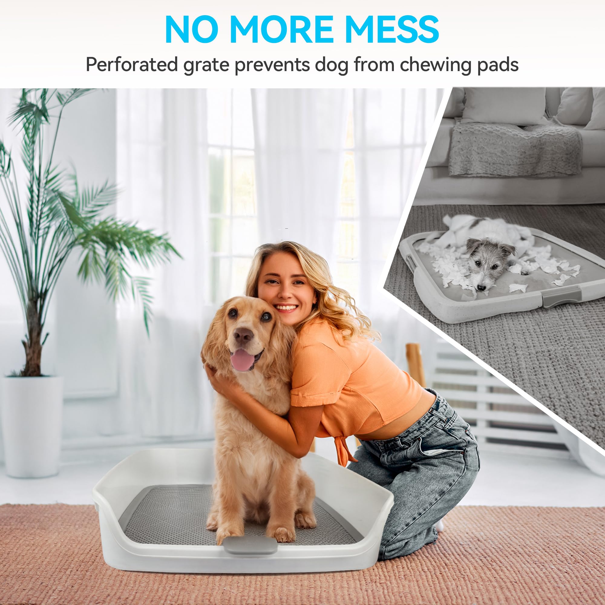 ALL FOR PAWS porta-absorbentes XL, diseño de rejilla que dirige la orina a la bandeja.