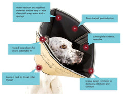 All Four Paws Comfy Cone, refuerzos plásticos removibles para mayor estructura.