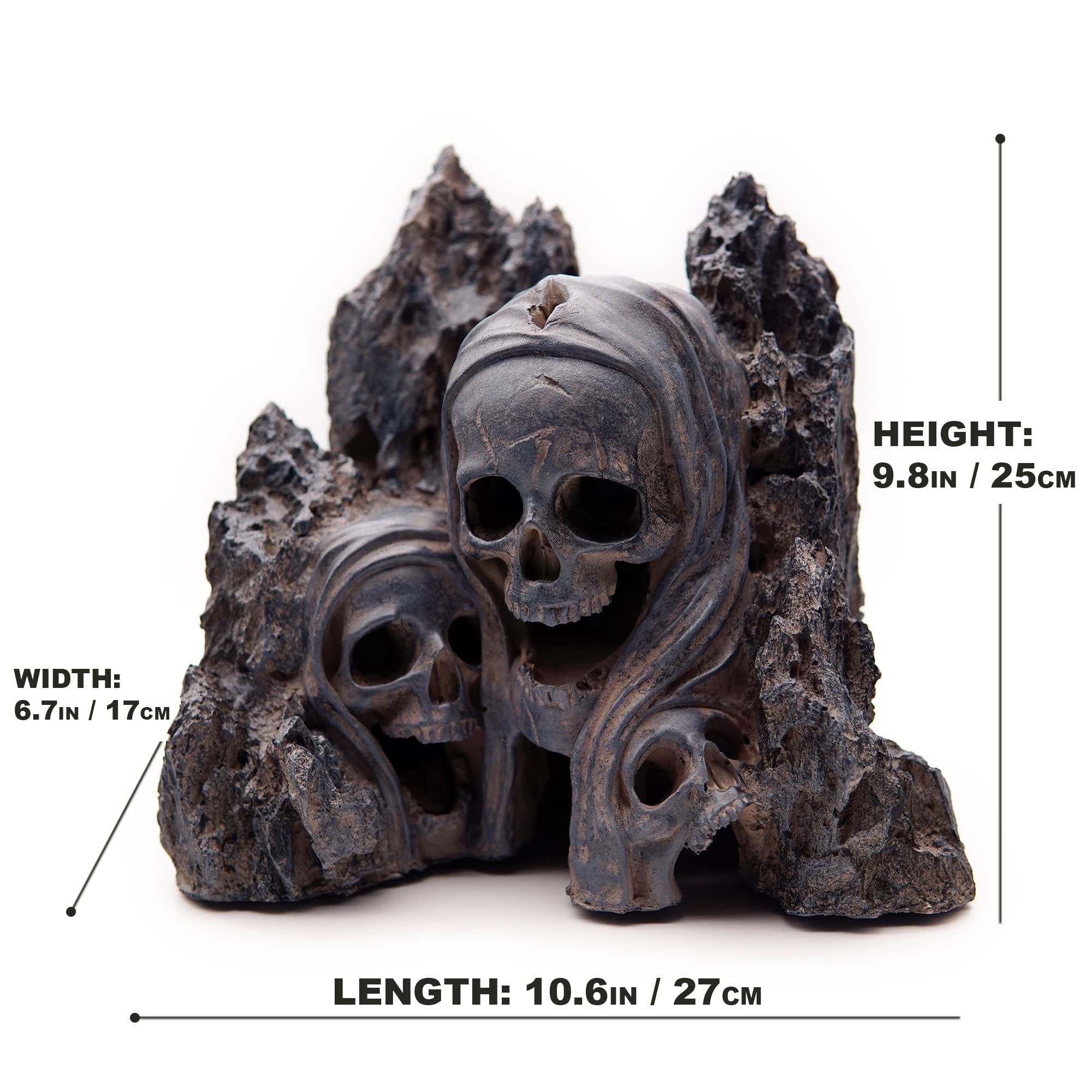 Allcolor Piedras decorativas para acuario, diseño Skull Canyon.
