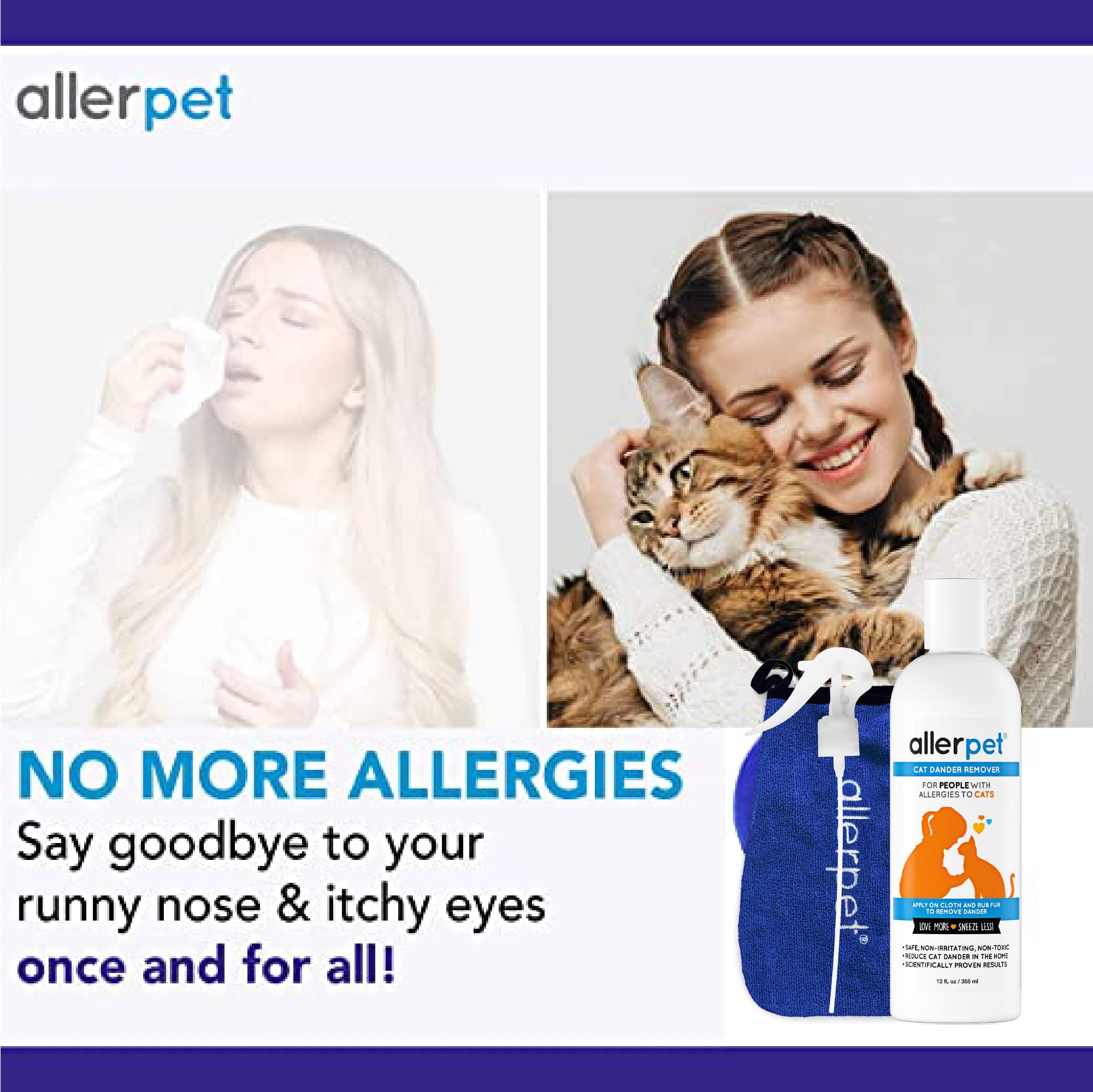 Allerpet Aloe Vera Free, rociador en uso, aplicación rápida y limpia.