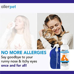 Allerpet Aloe Vera Free, rociador en uso, aplicación rápida y limpia.