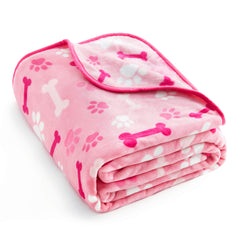 Allisandro manta para perros rosa con huellas, comodidad para siestas.