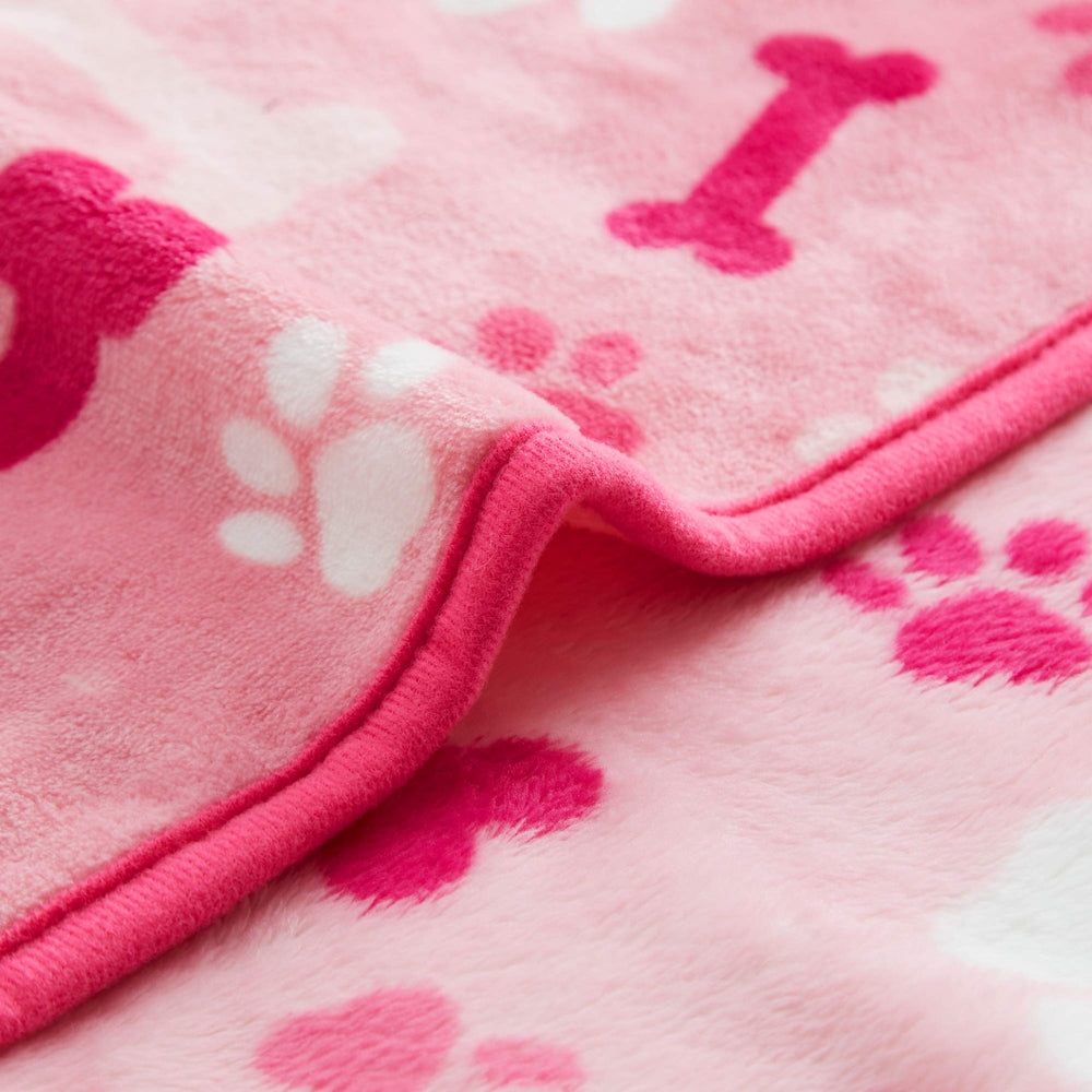 Allisandro manta felpa microplush rosa, textura suave para mascotas.