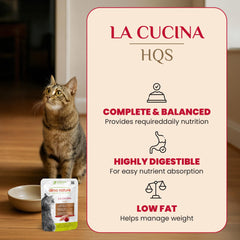 Almo Nature HQS sin granos, cena completa para felinos sensibles.