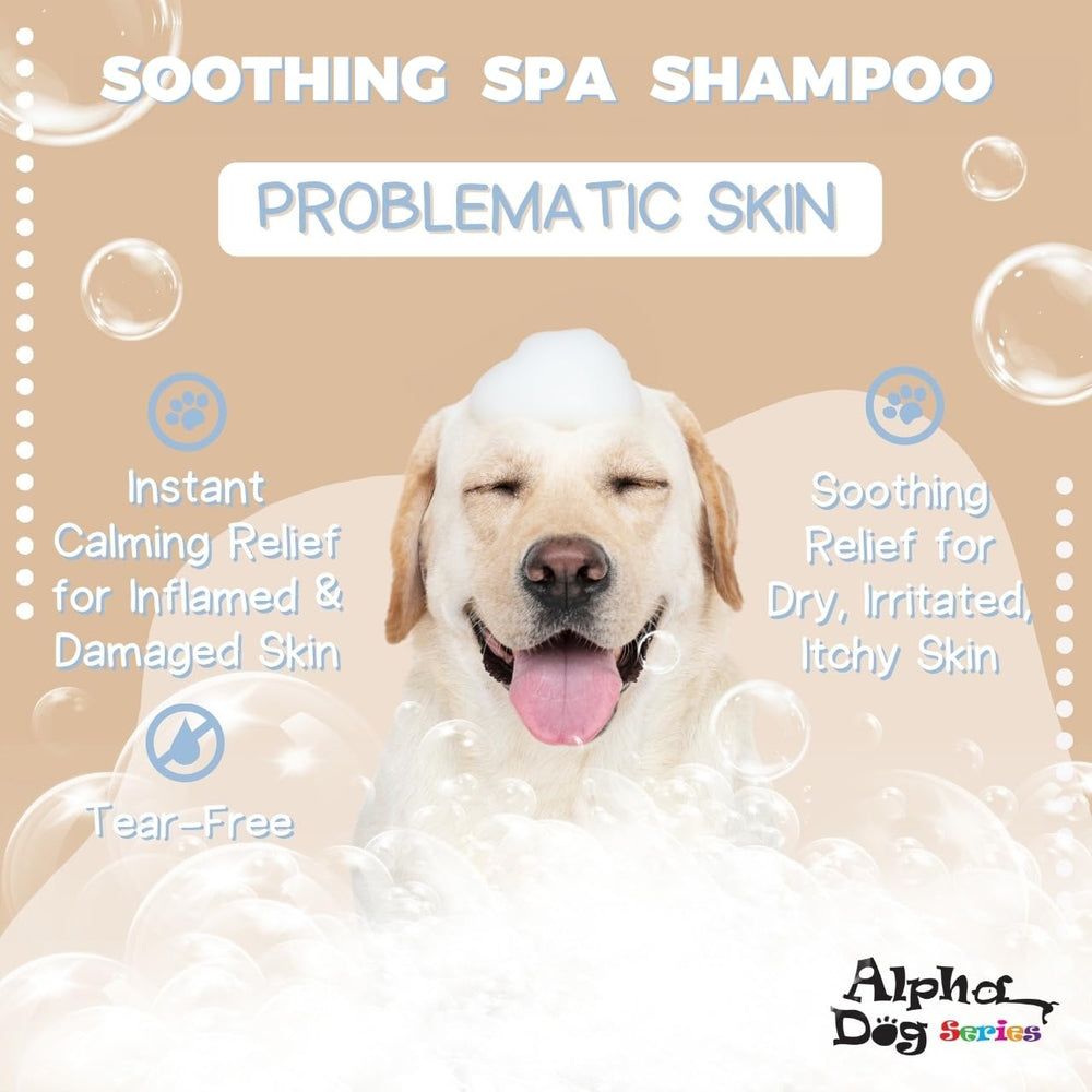 Acondicionador suave Alpha Dog Series para perros, suaviza el pelaje y facilita el peinado.