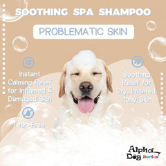 Acondicionador suave Alpha Dog Series para perros, suaviza el pelaje y facilita el peinado.