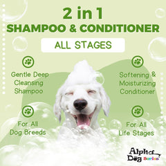Alpha Dog Series: espuma suave al aplicar, ideal para baños sin irritación.