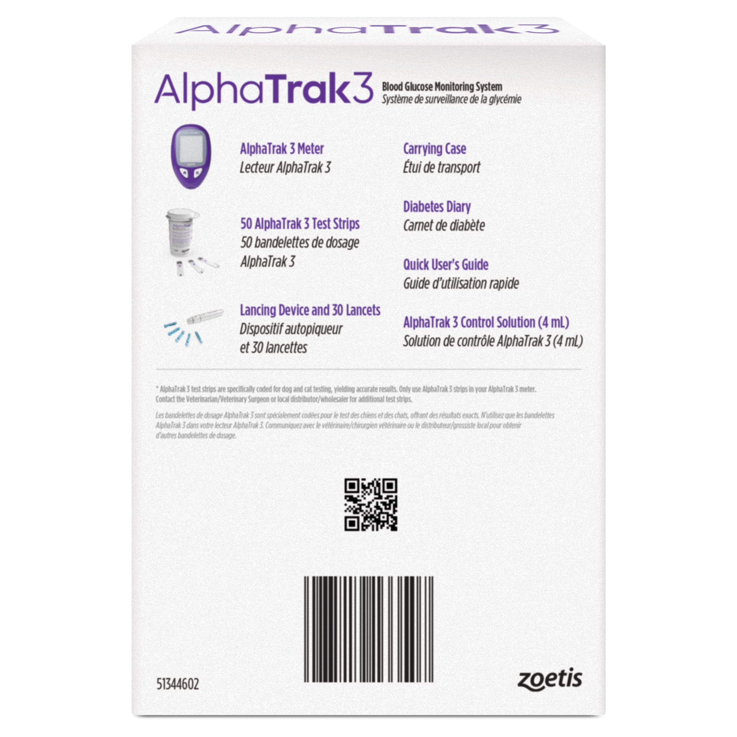 AlphaTrak 3 tiras de prueba 50 para monitorear la glucosa