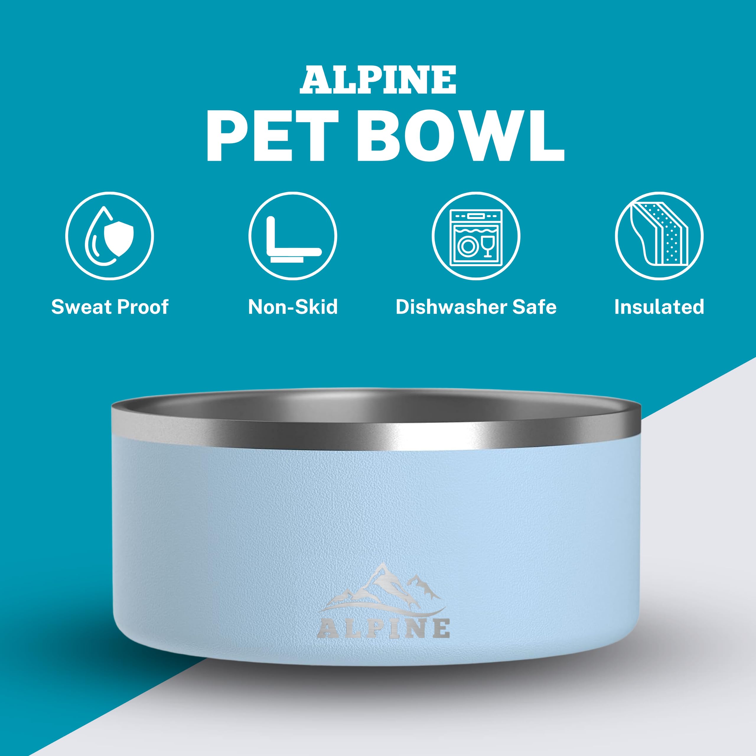 ALPINE: tazones aislados de doble pared para agua fría y comida tibia.