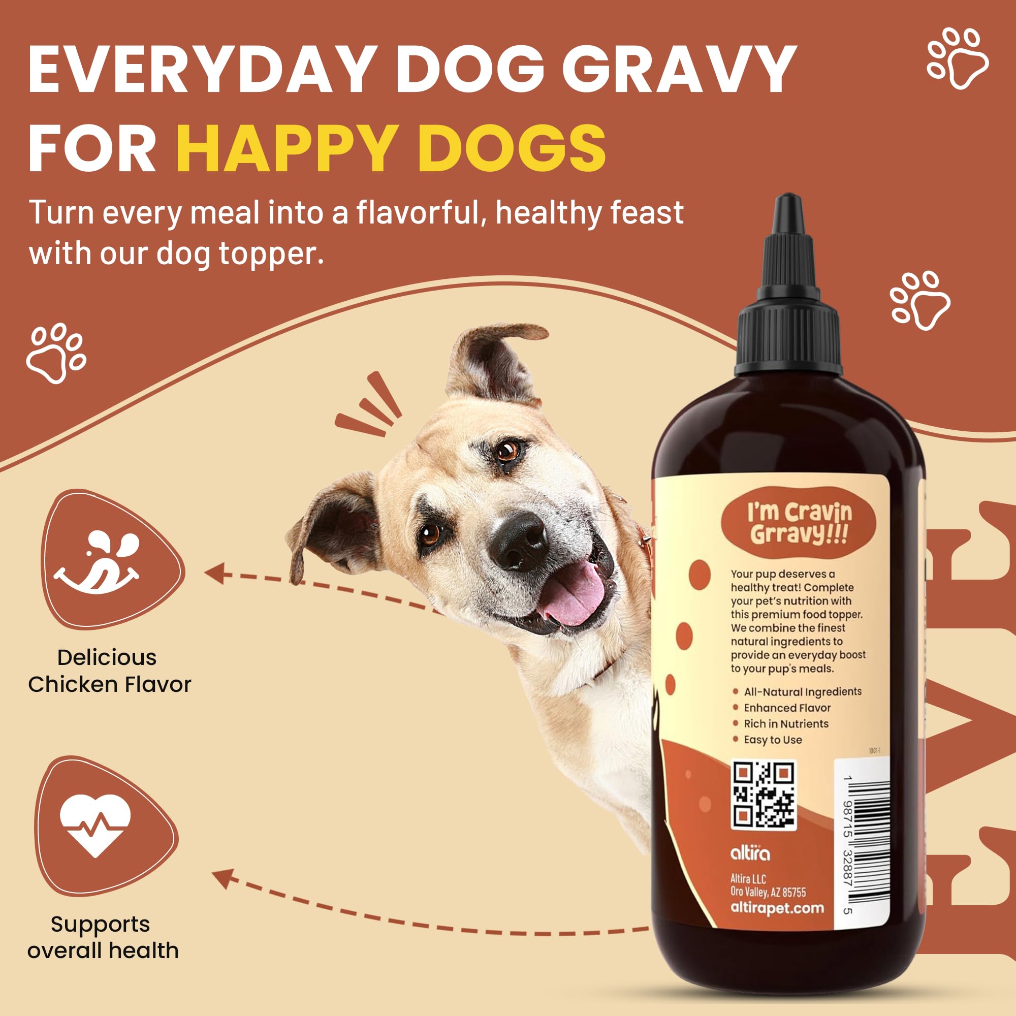 Altira Salsa Diaria para Perros, sirve fácilmente sobre la comida diaria.