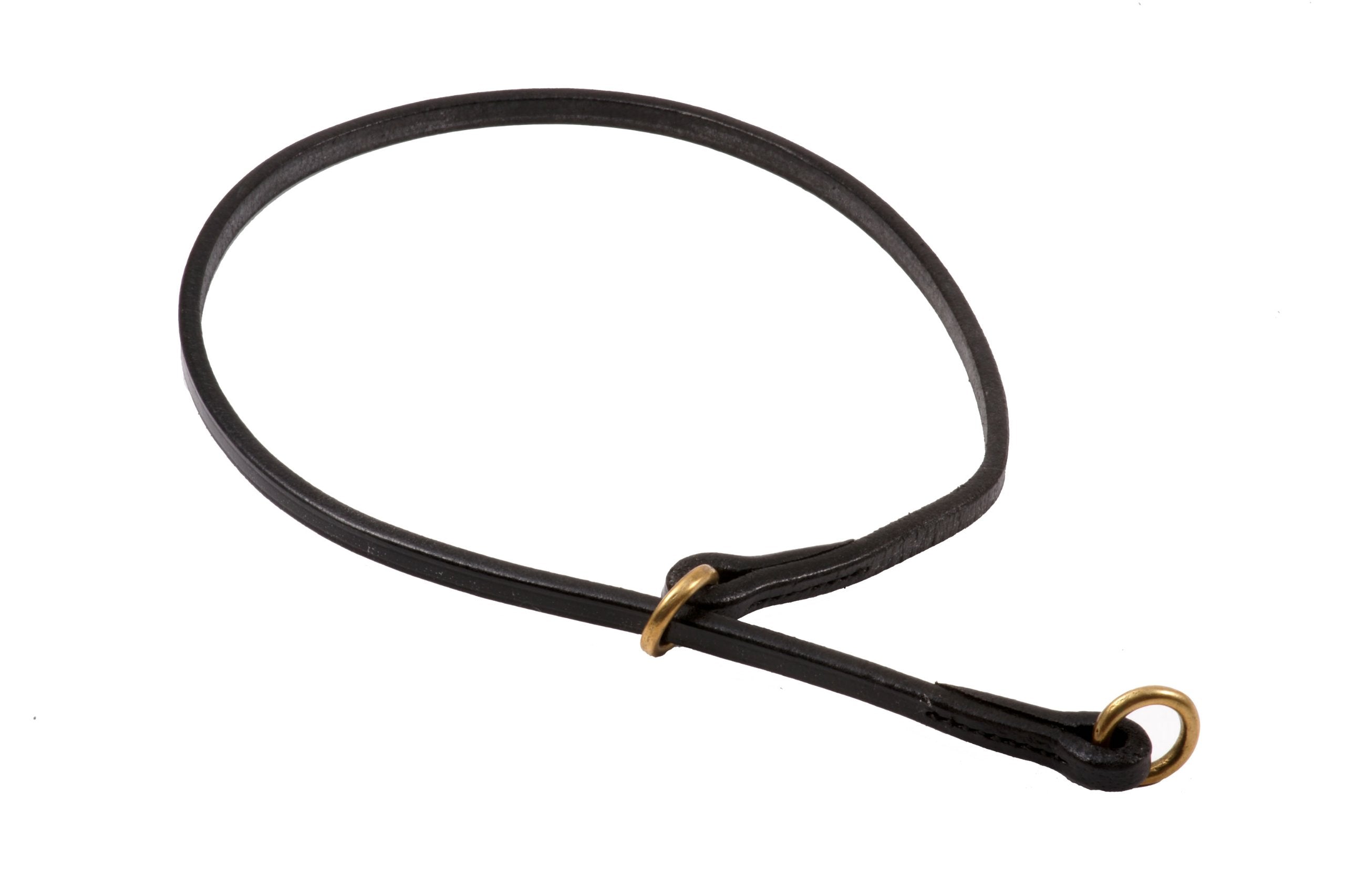 Collar de cuero plano Alvalley para perro negro, cómodo y duradero para paseos diarios.