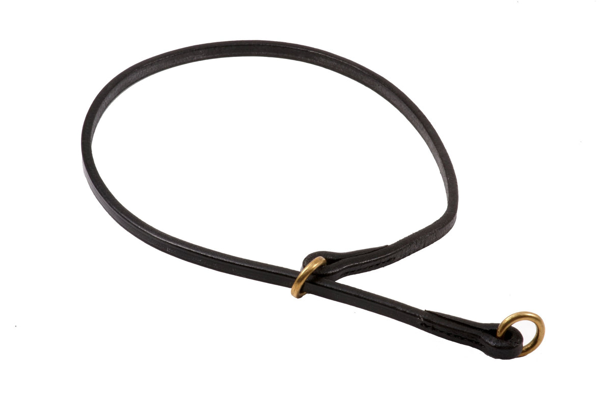 Collar de cuero plano Alvalley para perro negro, cómodo y duradero para paseos diarios.