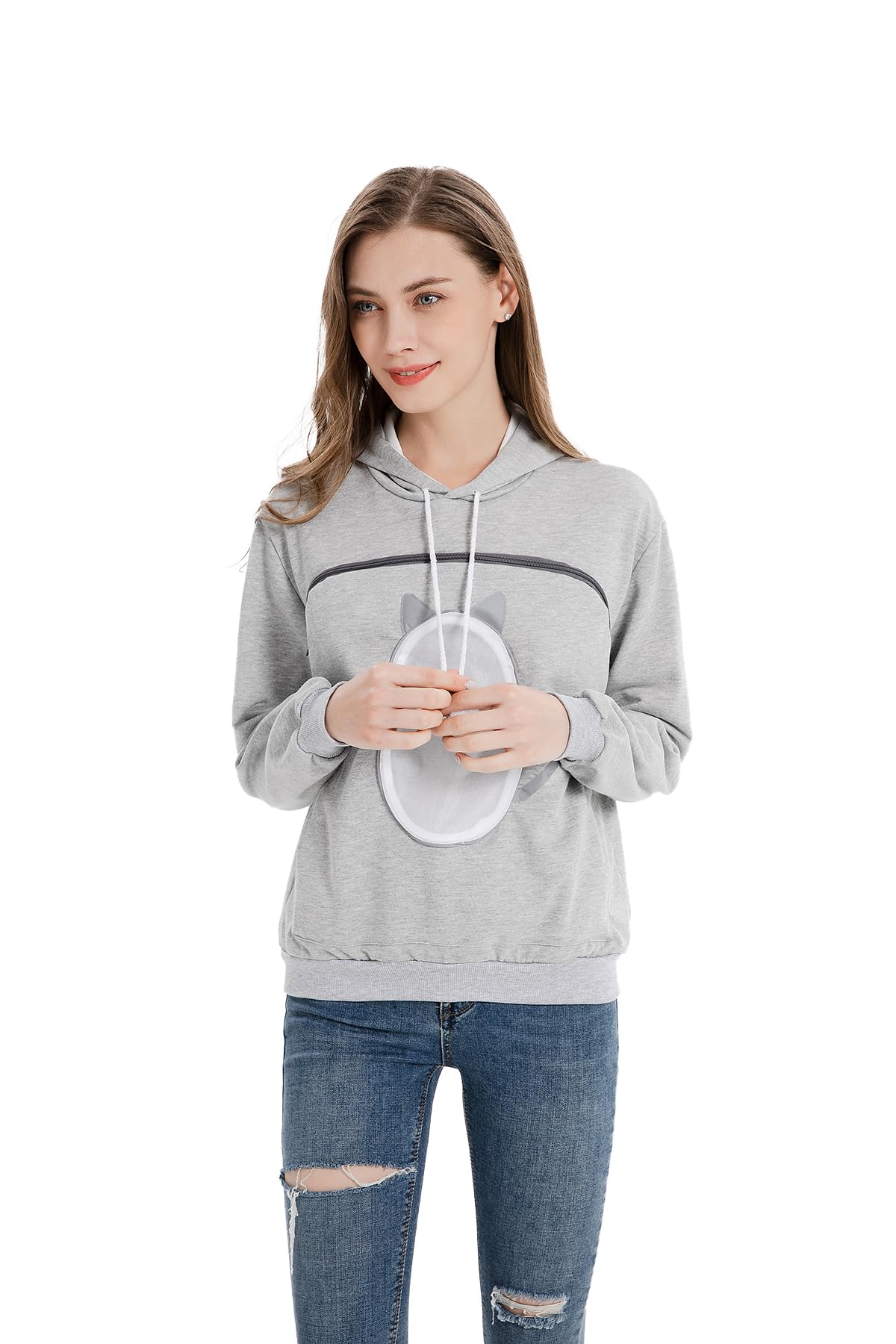 ALYC detalle orejas de gato en sudadera para toque divertido y único