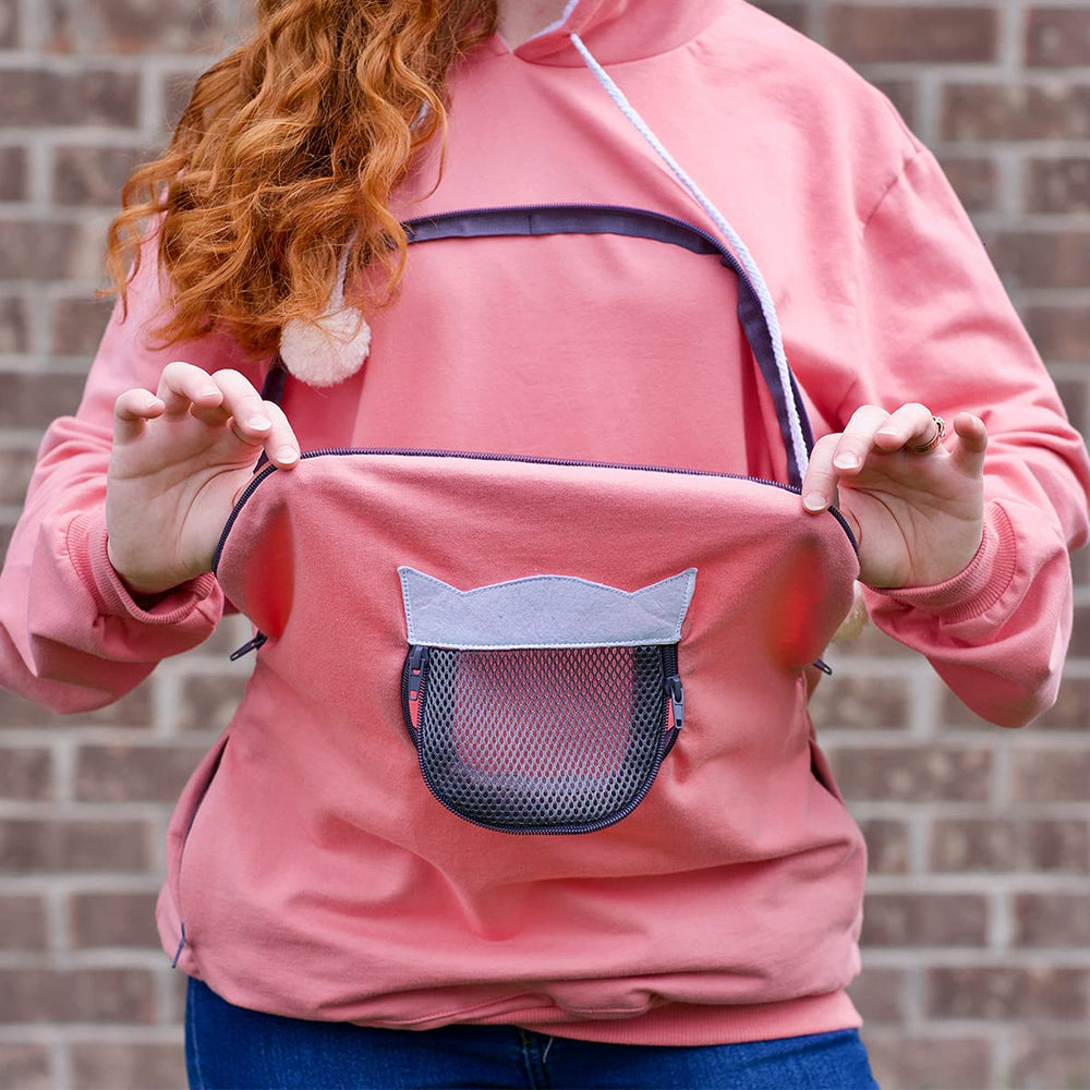 ALYC sudadera ventana de malla para mascotas rosa