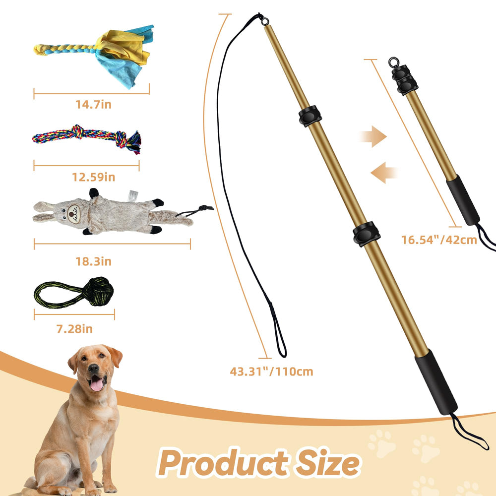 AmaCielo Palo de coqueteo para perros con cuerda resistente para mordidas controladas.
