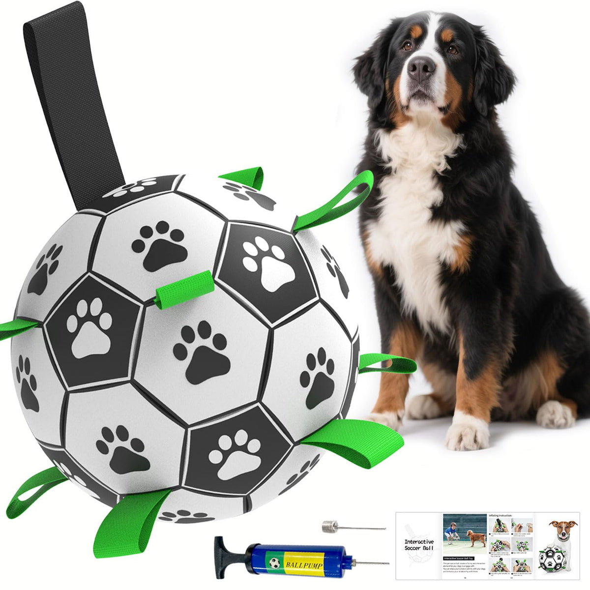 Bola Amasiver con correas, ideal para paseos y juegos activos al aire libre.