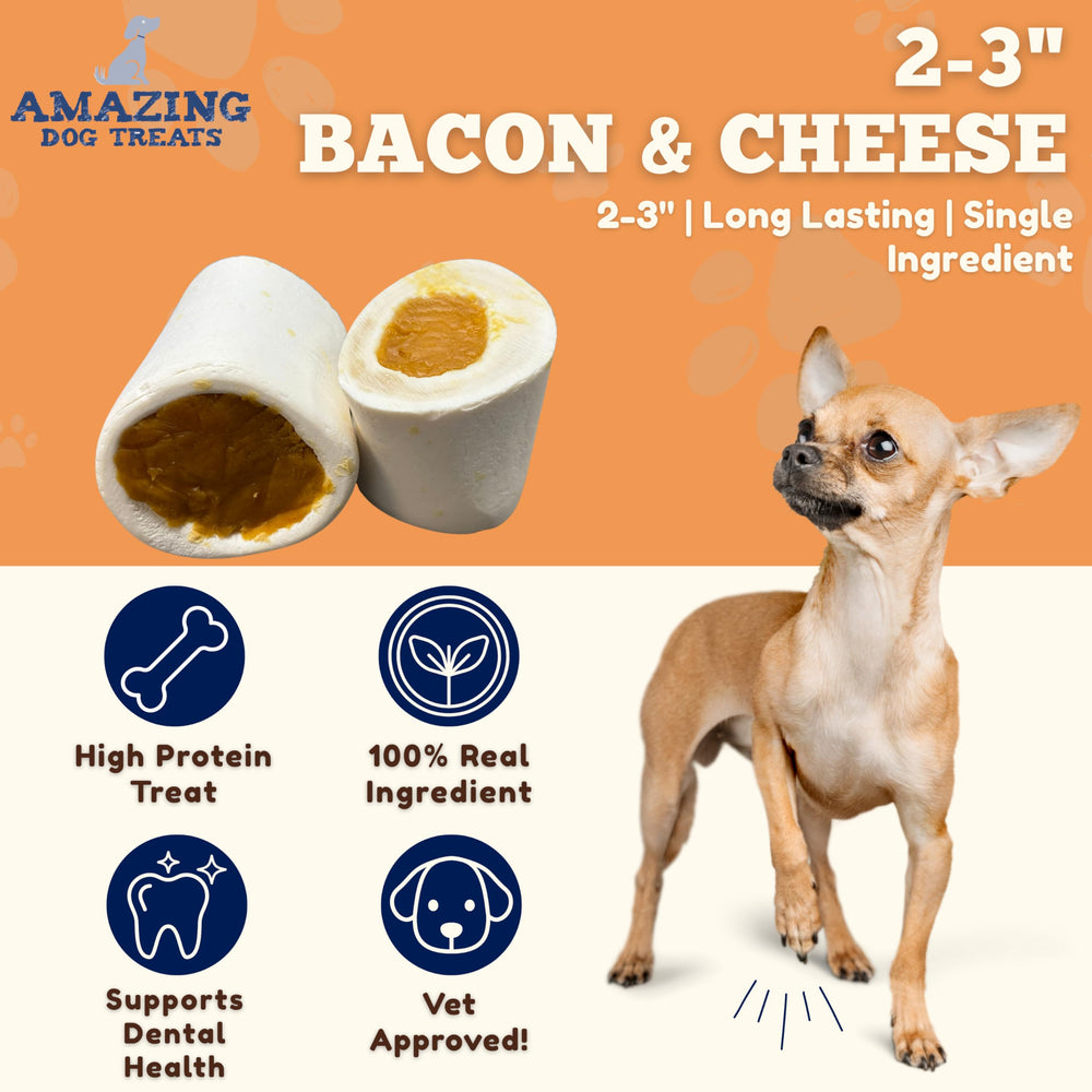 Amazing Dog Treats: hueso relleno de tocino y queso para saborear.