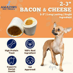 Amazing Dog Treats: hueso relleno de tocino y queso para saborear.
