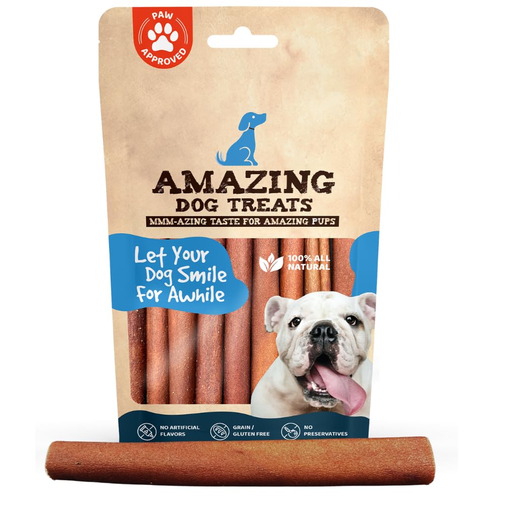 Amazing Dog Treats palitos de colágeno para perros, 6 pulgadas, enfoque en la forma alargada