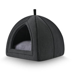 Amazon Basics cama-cueva 2 en 1, opción plegable para mayor comodidad del gato
