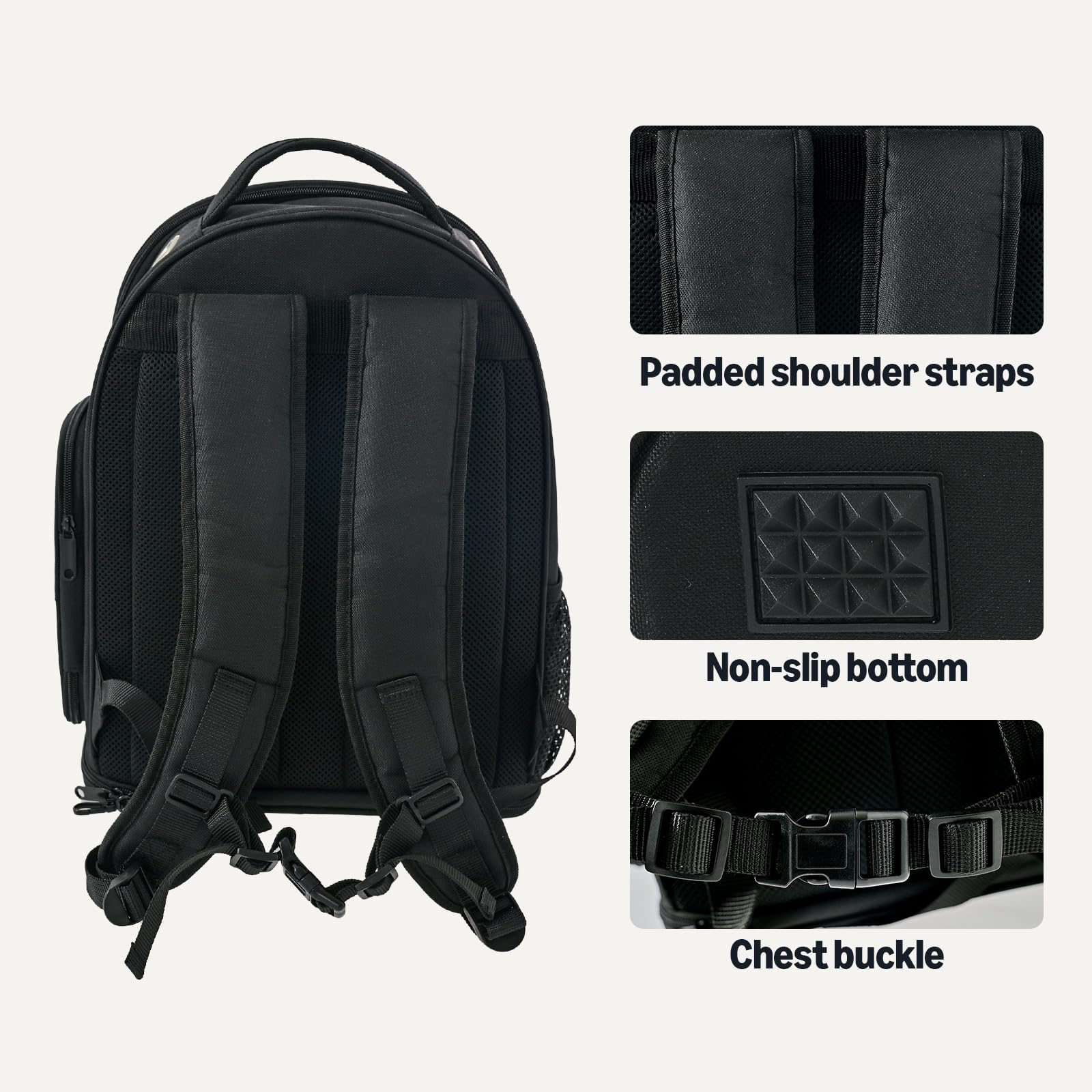 Amazon Basics portabebés con diseño plegable para almacenamiento compacto.
