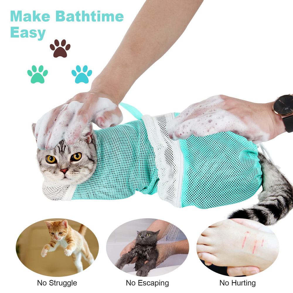 Ameami bolsa con cremallera y cordón, ajuste rápido para gatos grandes o pequeños.