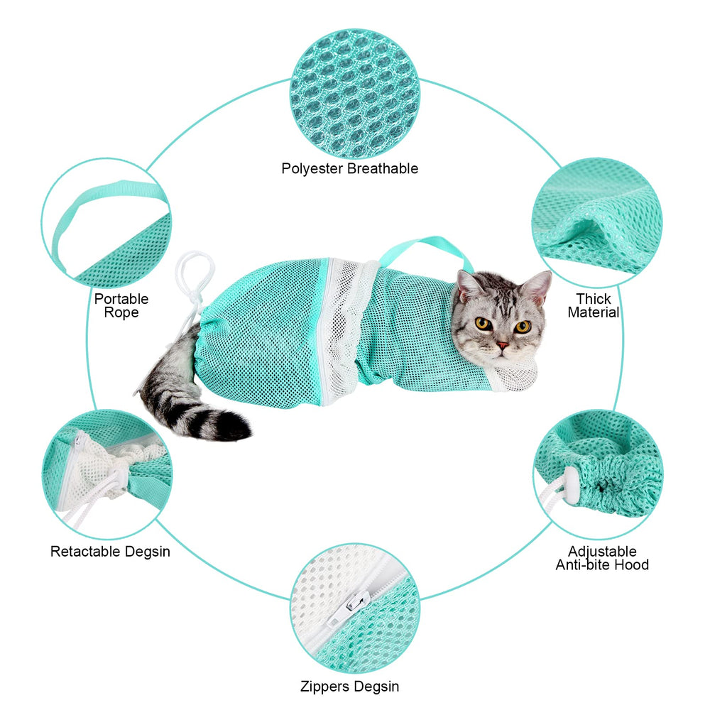Ameami malla transpirable para baño de gatos, facilita la limpieza sin irritar.