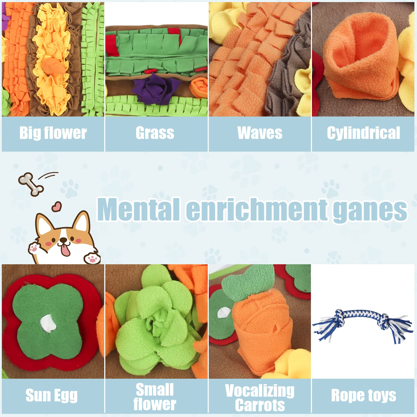 Ameami Snuffle Mat diseño duradero para mordidas y juego diario