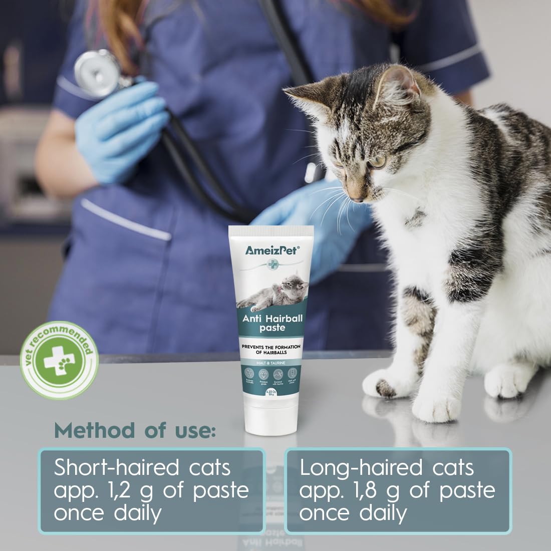 AmeizPet Remedio de pelo para gatos, mejora el bienestar diario.