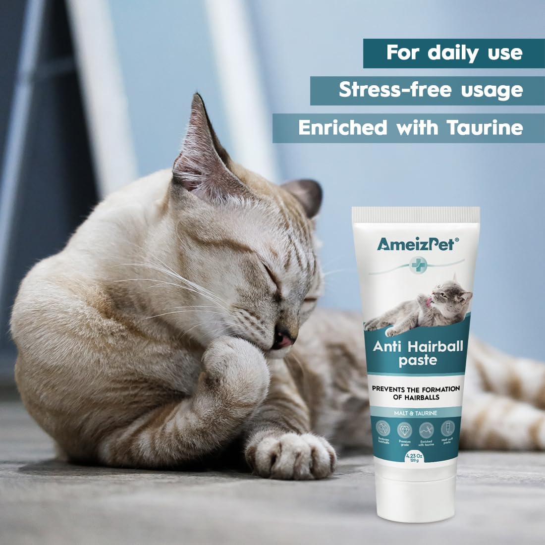 AmeizPet Remedio para bolas de pelo, uso sin estrés para gatos.