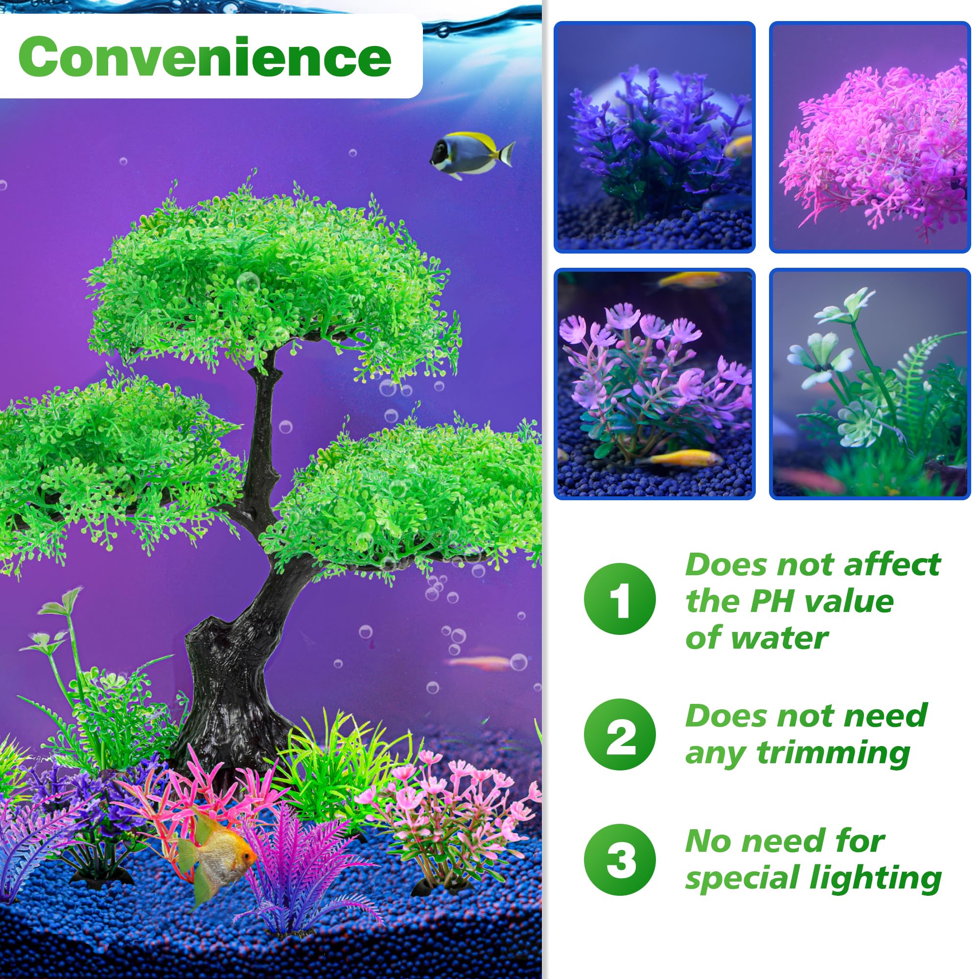 Ameliade planta para acuario: movimiento suave con el flujo del agua.